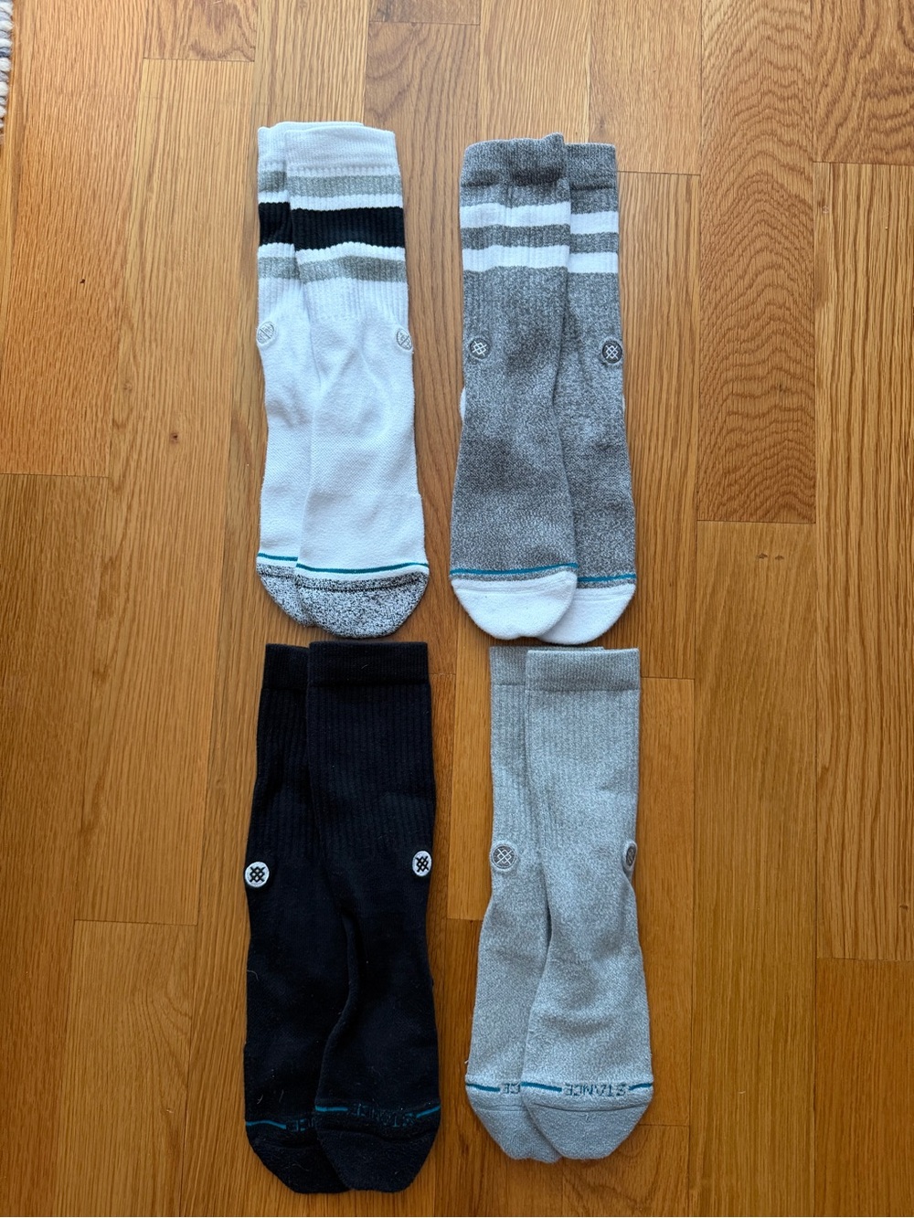 Stance Men's Crew Athletic Socks - White, Gray, Black, Light Gray